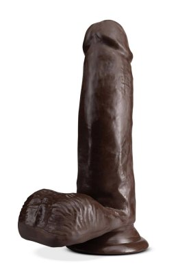 DR. SKIN PLUS 7 INCH POSABLE DILDO WITH BALLS CHOCOLATE