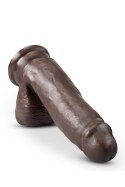 DR. SKIN PLUS 7 INCH POSABLE DILDO WITH BALLS CHOCOLATE