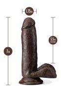 DR. SKIN PLUS 7 INCH POSABLE DILDO WITH BALLS CHOCOLATE