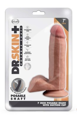 DR. SKIN PLUS 7 INCH POSABLE DILDO WITH BALLS MOCHA