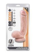 DR. SKIN PLUS 8 INCH THICK POSEABLE DILDO WITH SQUEEZABLE BALLS VANILLA