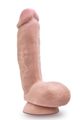 DR. SKIN PLUS 8 INCH THICK POSEABLE DILDO WITH SQUEEZABLE BALLS VANILLA