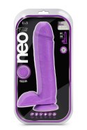 NEO ELITE 10INCH COCK WITH BALLS NEON PURPLE