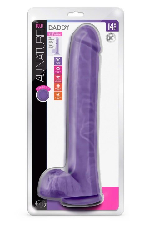 AU NATUREL BOLD DADDY 14" DILDO PURPLE