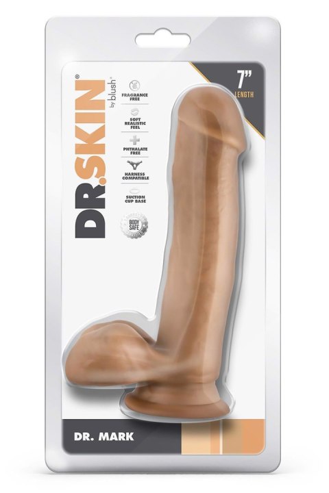 DR. SKIN DR. MARK 7 INCH DILDO WITH BALLS TAN