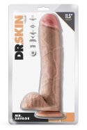 DR. SKIN MR. SAVAGE 11.5 INCH DILDO WITH BALLS BEIGE