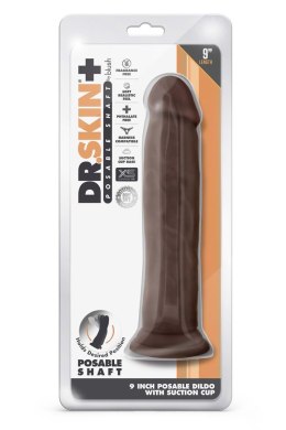 DR. SKIN PLUS 9 INCH POSABLE THICK DILDO CHOCOLATE