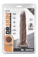 DR. SKIN SILICONE DR. CARTER 7 INCH DONG WITH SUCTION CUP CHOCOLATE