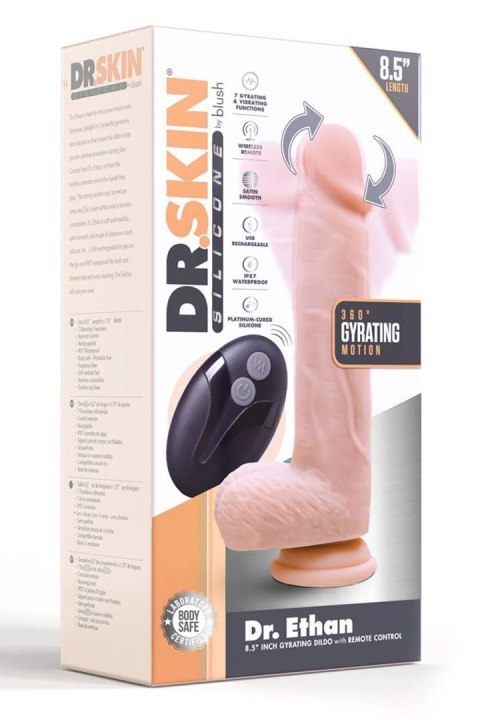 DR. SKIN SILICONE DR. ETHAN 8.5 INCH GYRATING DILDO BEIGE