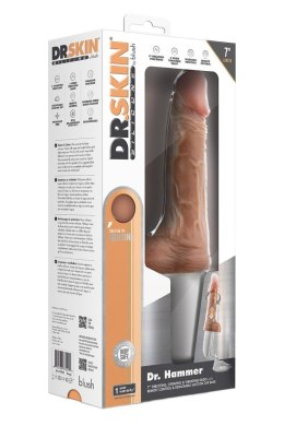 DR. SKIN SILICONE DR. HAMMER 7 INCH THRUSTING DILDO WITH HANDLE BEIGE