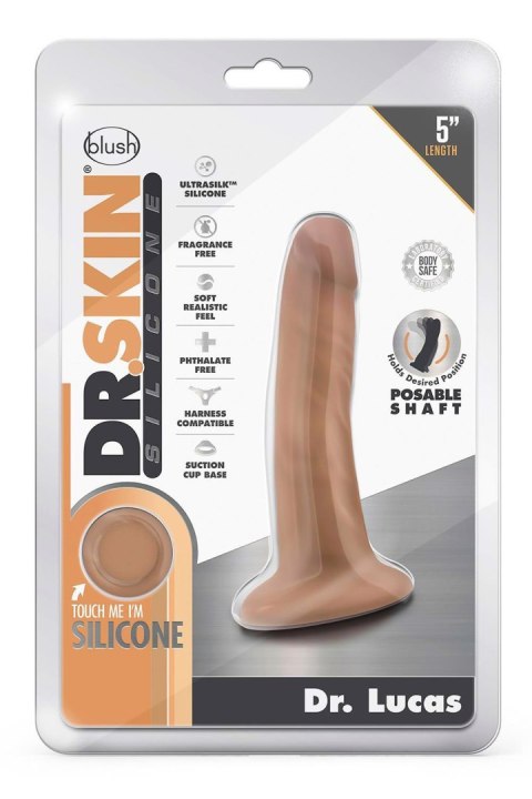 DR. SKIN SILICONE DR. LUCAS 5 INCH DONG WITH SUCTION CUP MOCHA