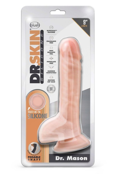 DR. SKIN SILICONE DR. MASON 9 INCH DILDO WITH SUCTION CUP VANILLA