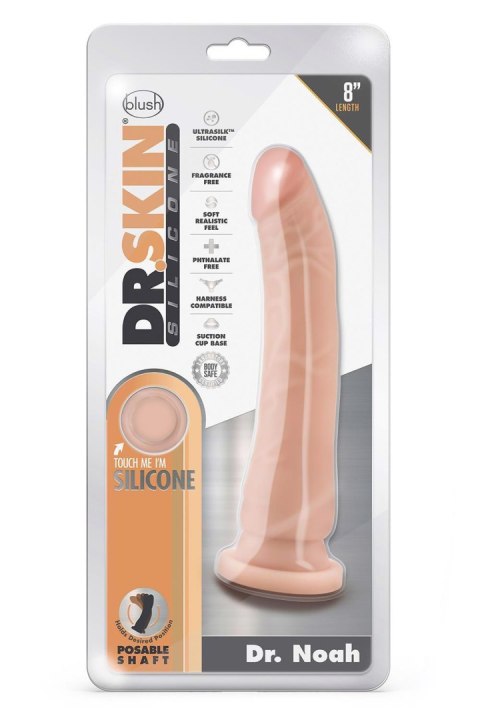 DR. SKIN SILICONE DR. NOAH 8 INCH DONG WITH SUCTION CUP VANILLA