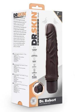 DR. SKIN SILICONE DR. ROBERT 7 INCH VIBRATING DILDO BROWN