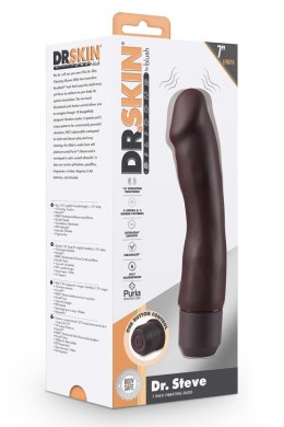 DR. SKIN SILICONE - DR. STEVE 7 INCH VIBRATING DILDO BROWN