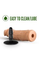 LOCK ON ARGONITE 8 INCH DILDO WITH SUCTION CUP ADAPTER MOCHA