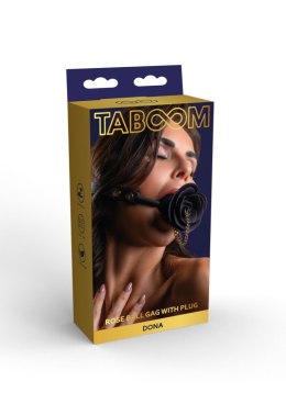 Rose Ball Gag with Plug Black