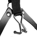 Head Harness with Spider Gag and Nose Hooks - Black