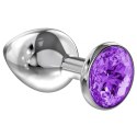 Enlarged Anal Plug Diamond Purple Sparkle XL