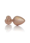 Plug-Jewellery Pearl Gold Heart PLUG- Clear M