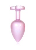 Plug-Jewellery Pearl Pink Heart PLUG- Clear L