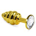 Gold Spiral Plug Clear