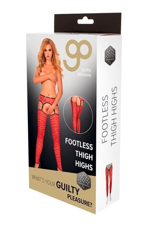 GP PRINTED FOOTLESS THIGH HIGHS, L