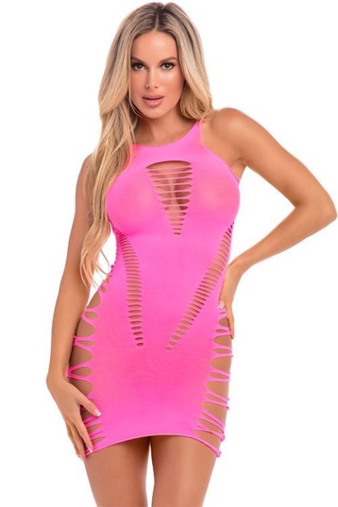 BACK 2 BASIXXX HI NECK DRESS PINK, OS