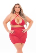 BLACK CHERRY 2PC SKIRT SET RED, PLUS SIZE