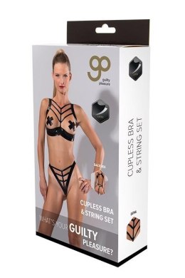 GP LATEX CUPLESS BRA & STRING SET, L