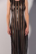 GP PRINTED DATEX STRIPED LONG DRESS