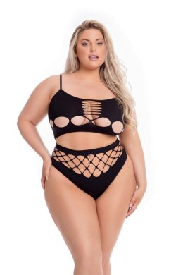 NEON DREAMS 2PC BRA SET BLACK, PLUS SIZE