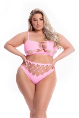 NEON DREAMS 2PC BRA SET PINK, PLUS SIZE