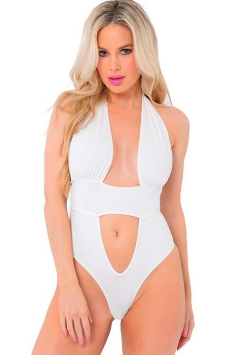 TAKE THE PLUNGE BODYSUIT WHITE, S/M