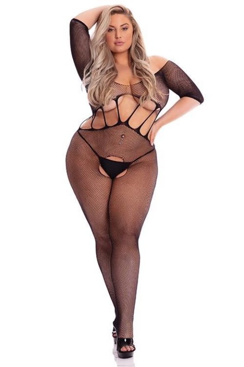 AMPLIFY CROTCHLESS BODY BLACK PLUS SIZE