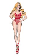 BOMBSHELL BOUDOIR PEEK A BOO TEDDY RED, M