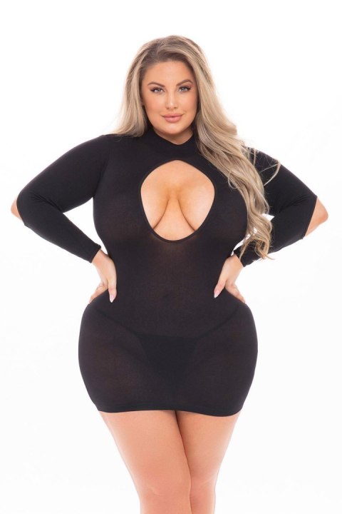 DEVILISH BACKLESS DRESS BLACK, PLUS SIZE