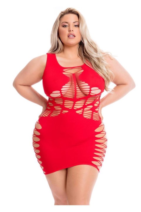 DYNAMITE DIVA DRESS RED, PLUS SIZE