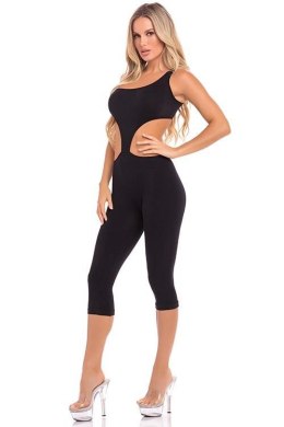 ONE SHOULDER CROPPED CATSUIT BLACK, M/L