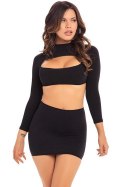 STOP & STARE 2PC SKIRT SET BLACK, S/M