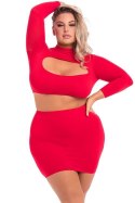 STOP & STARE 2PC SKIRT SET RED, 3XL/4XL