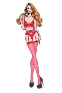 BOMBSHELL BOUDOIR PEEK A BOO WIRE 3 PC SET RED, L