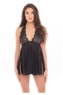 DOLLED UP HALTER 2PC CHEMISE SET BLACK, S/M