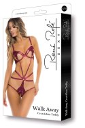 WALK AWAY CROTCHLESS TEDDY BURGUNDY, M/L