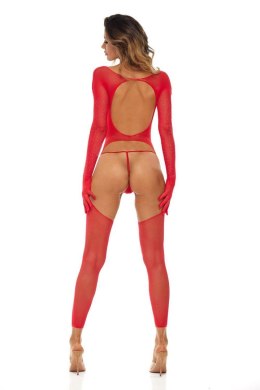 BRING IT OVER BLING BODYSTOCKING RED, OS