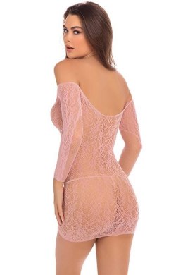 DEMURE LONG SLEEVE MINI DRESS PINK, M/L