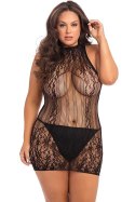 RECKLESS LACE MINI DRESS BLACK, PLUS SIZE