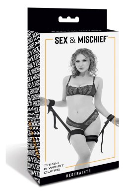 SEX AND MISCHIEF BRAT THIGH AND WRIST CUFFS