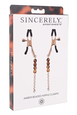 SPORTSHEETS AMBER BEADED NIPPLE CLAMPS