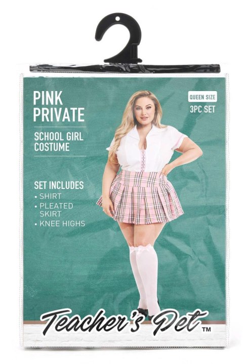 TEACHER PET 2 PCS PINK PRIVATE SCHOOLGIRL COSTUME, QUEEN SIZE